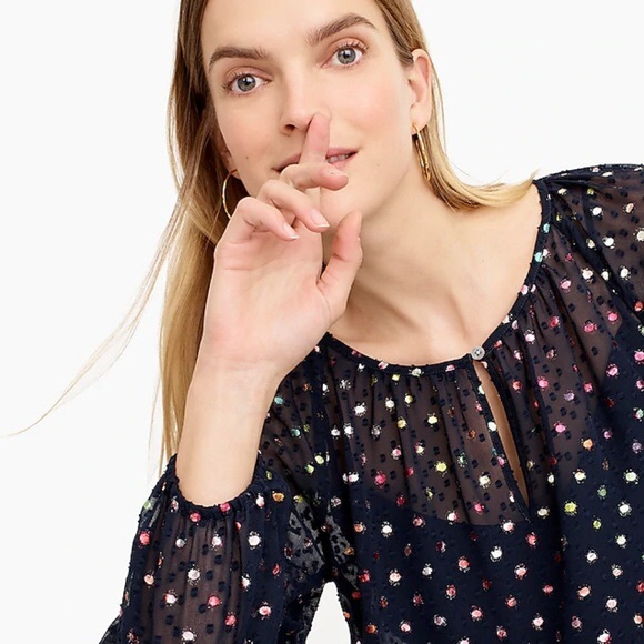 NWT J. Crew Rainbow 🌈 Clip Dot In Chiffon Sz M, 100% Polyester, Style K4385 - Picture 3 of 10